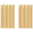 Mørklægningsgardiner med ringe 2 stk. Beige 175 x 140 cm