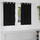 Mørklægningsgardiner med ringe 2 pcs Sort 140 x 140 cm