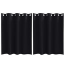 Mørklægningsgardiner med ringe 2 pcs Sort 140 x 140 cm