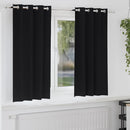 Mørklægningsgardiner med ringe 2 stk. Sort 175 x 140 cm