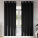 Mørklægningsgardiner med ringe 2 stk. Sort 260 x 140 cm