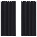 Mørklægningsgardiner med ringe 2 stk. Sort 260 x 140 cm