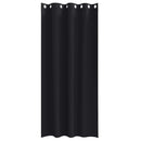 Mørklægningsgardiner med ringe 2 stk. Sort 260 x 140 cm