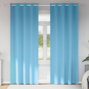 Mørklægningsgardiner med ringe 2 stk. Lyseblå 225 x 140 cm