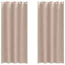 Mørklægningsgardiner med ringe 2 stk. Gråbrun 245 x 140 cm