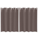 Mørklægningsgardiner med ringe 2 pcs Mørk Brun 140 x 140 cm