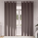 Mørklægningsgardiner med ringe 2 stk. Mørk Brun 225 x 140 cm