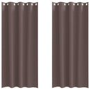 Mørklægningsgardiner med ringe 2 stk. Mørk Brun 245 x 140 cm