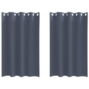 Mørklægningsgardiner med ringe 2 stk. Antracit 175 x 140 cm