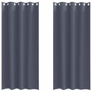 Mørklægningsgardiner med ringe 2 stk. Antracit 225 x 140 cm