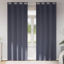 Mørklægningsgardiner med ringe 2 stk. Antracit 260 x 140 cm