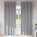 Mørklægningsgardiner med ringe 2 stk. Lysegrå 245 x 140 cm