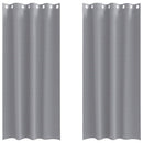 Mørklægningsgardiner med ringe 2 stk. Lysegrå 260 x 140 cm