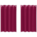 Mørklægningsgardiner med ringe 2 pcs Vinrød 175 x 140 cm