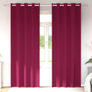 Mørklægningsgardiner med ringe 2 pcs Vinrød 225 x 140 cm