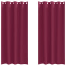 Mørklægningsgardiner med ringe 2 pcs Vinrød 260 x 140 cm