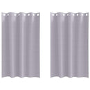 Mørklægningsgardiner med ringe 2 stk. Metal Grå 175 x 140 cm