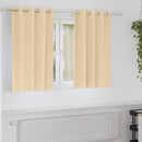 Mørklægningsgardiner med ringe 2 stk. Cremefarvet 140 x 140 cm