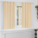 Mørklægningsgardiner med ringe 2 stk. Cremefarvet 175 x 140 cm