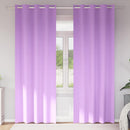 Mørklægningsgardiner med ringe 2 stk. Lilla 245 x 140 cm