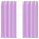 Mørklægningsgardiner med ringe 2 stk. Lilla 245 x 140 cm
