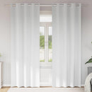 Mørklægningsgardiner med ringe 2 stk. Ren Hvid 245 x 140 cm