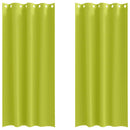 Mørklægningsgardiner med ringe 2 stk. Grøn 245 x 140 cm
