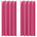 Mørklægningsgardiner med ringe 2 stk. Lys Pink 260 x 140 cm