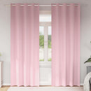 Mørklægningsgardiner med ringe 2 stk. Lyserød 225 x 140 cm