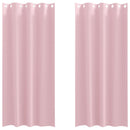 Mørklægningsgardiner med ringe 2 stk. Lyserød 260 x 140 cm
