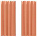 Mørklægningsgardiner med ringe 2 stk. Terrakotta 225 x 140 cm