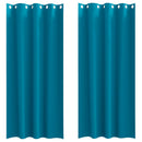 Mørklægningsgardiner med ringe 2 stk. Turkis 260 x 140 cm