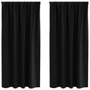 Mørklægningsgardiner med ringe 2 pcs Sort 175 x 140 cm