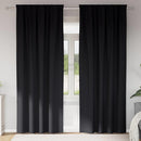 Mørklægningsgardiner med ringe 2 pcs Sort 225 x 140 cm