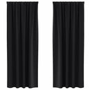 Mørklægningsgardiner med ringe 2 pcs Sort 225 x 140 cm