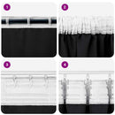Mørklægningsgardiner med ringe 2 pcs Sort 260 x 140 cm