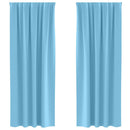 Mørklægningsgardiner med ringe 2 pcs Lys blå 225 x 140 cm