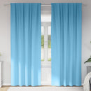 Mørklægningsgardiner med ringe 2 pcs Lys blå 245 x 140 cm