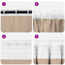 Mørklægningsgardiner med ringe 2 pcs Gråbrun 140 x 140 cm