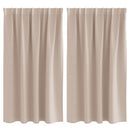 Mørklægningsgardiner med ringe 2 pcs Gråbrun 140 x 140 cm