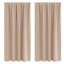 Mørklægningsgardiner med ringe 2 pcs Gråbrun 175 x 140 cm