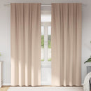 Mørklægningsgardiner med ringe 2 pcs Gråbrun 225 x 140 cm
