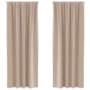 Mørklægningsgardiner med ringe 2 pcs Gråbrun 245 x 140 cm