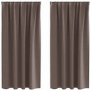 Mørklægningsgardiner med ringe 2 pcs Mørk Brun 175 x 140 cm