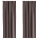 Mørklægningsgardiner med ringe 2 pcs Mørk Brun 225 x 140 cm