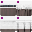 Mørklægningsgardiner med ringe 2 pcs Mørk Brun 260 x 140 cm