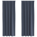 Mørklægningsgardiner med ringe 2 pcs Antracit 245 x 140 cm