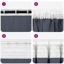 Mørklægningsgardiner med ringe 2 pcs Antracit 260 x 140 cm
