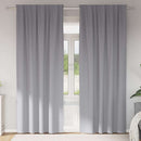 Mørklægningsgardiner med ringe 2 pcs Lysegrå 245 x 140 cm