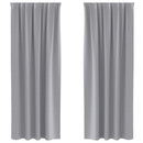 Mørklægningsgardiner med ringe 2 pcs Lysegrå 245 x 140 cm